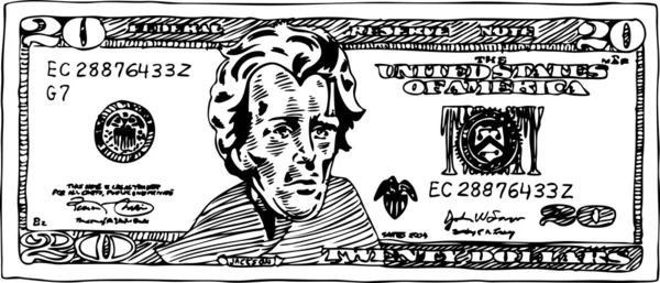 20 dolarové bankovky — Stockový vektor