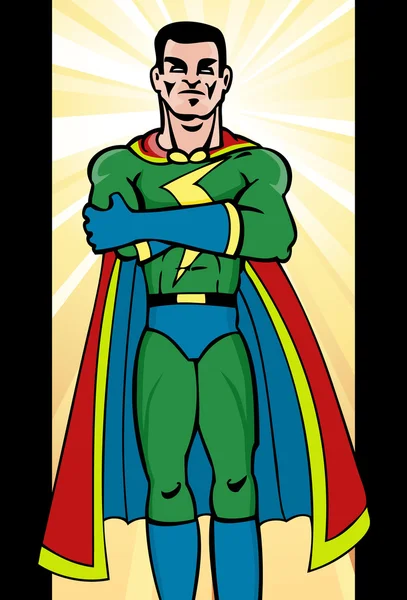 スーパー ヒーローの男 — ストックベクタ