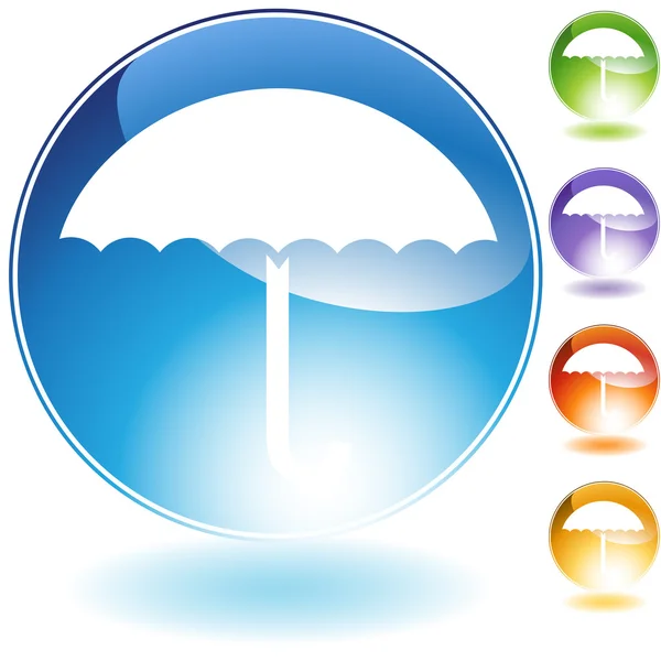 Umbrella Crystal Icon — Stock Vector