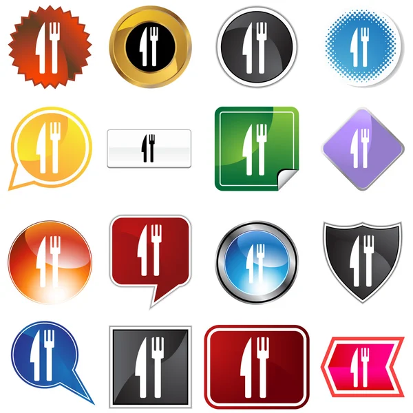 Fork Knife Variety Icon Set — Stock Vector