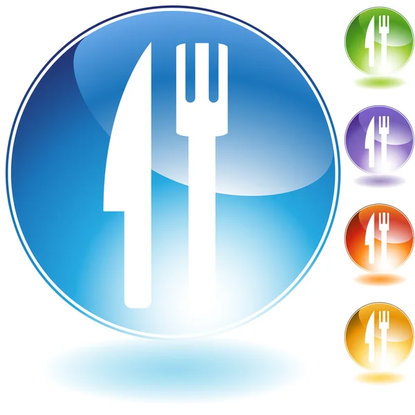 Fork Knife Crystal Icon — Stock Vector