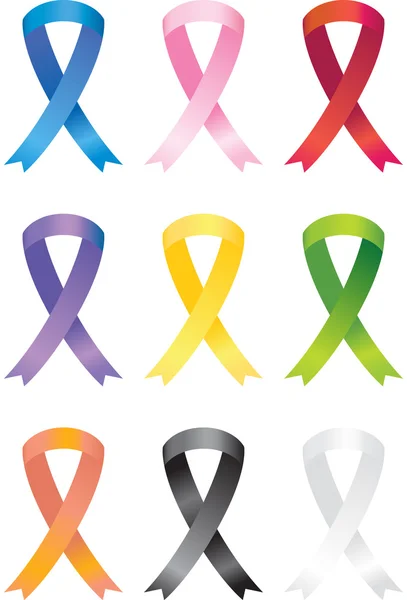 Awareness Ribbon Icons — Stock Vector
