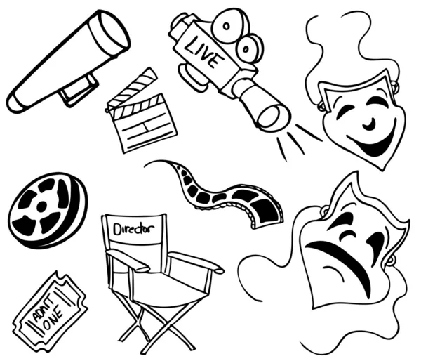 Film object doodles — Stockvector