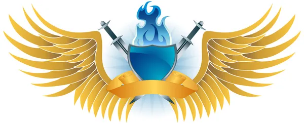 Winged Fire Crest — Stok Vektör