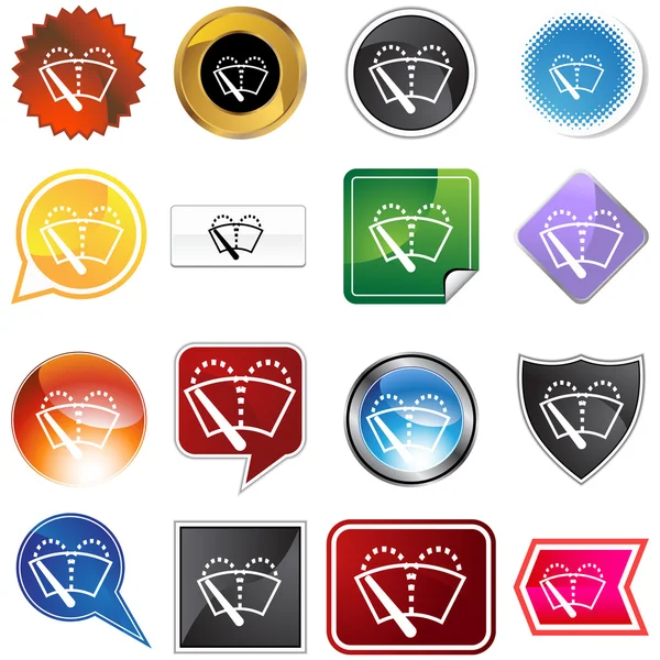 Set di icone tergicristallo — Vettoriale Stock