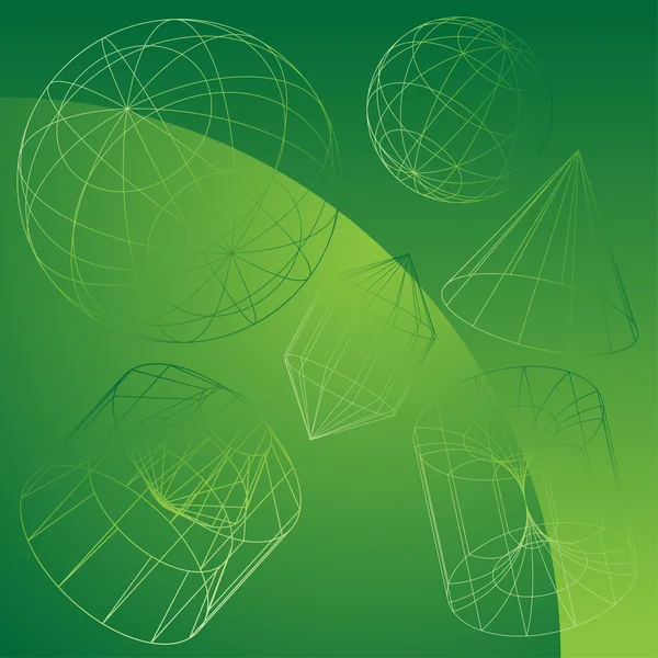 Wire mesh vormen met groene achtergrond — Stockvector