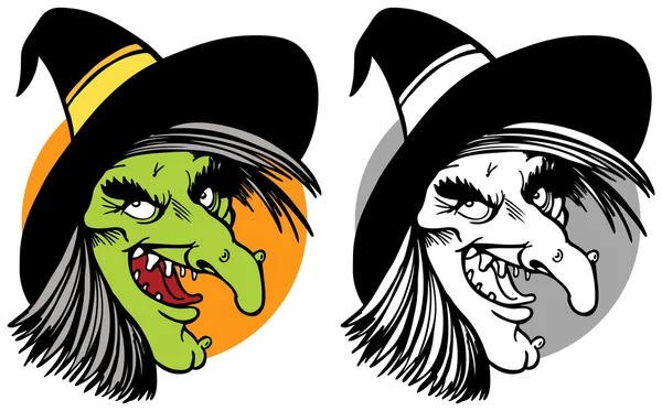 Collage visage de sorcière — Image vectorielle