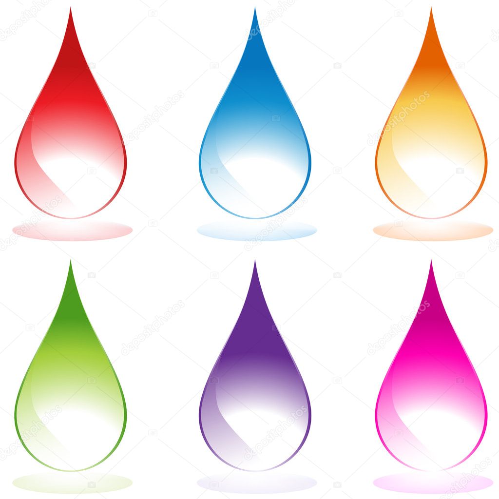Set of 6 Water Droplets