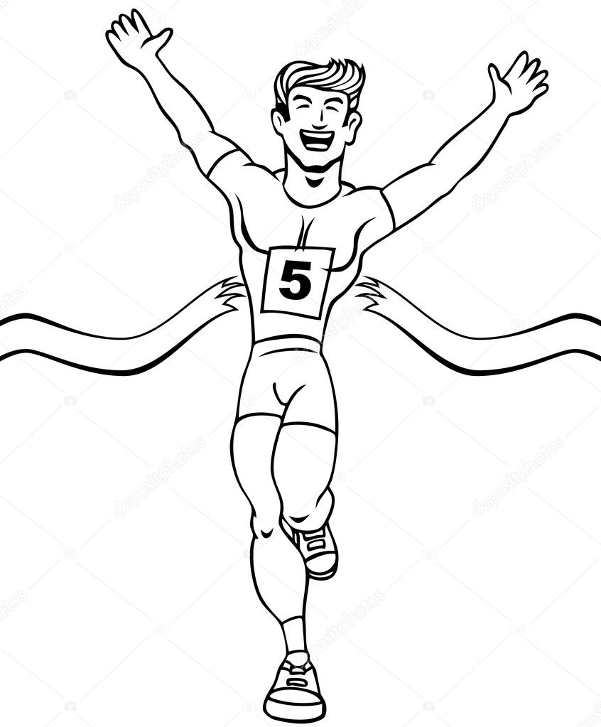 runner finish line vector