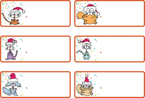 Etiquetas de regalo de Navidad Jingle Cat — Archivo Imágenes Vectoriales