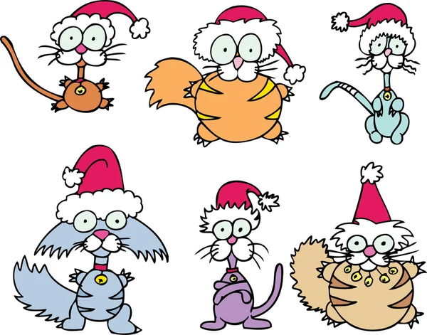 Cartoon Cats - Christmas — Stock Vector