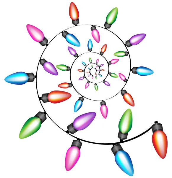 Spirale lumières de Noël — Image vectorielle
