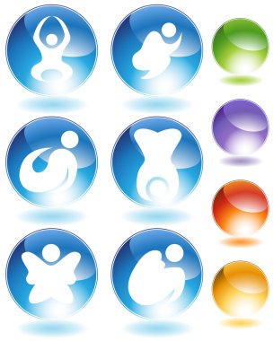 Zen sopa rakam kristal Icon set