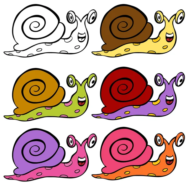 stock vector Cute Cartoon Snail
