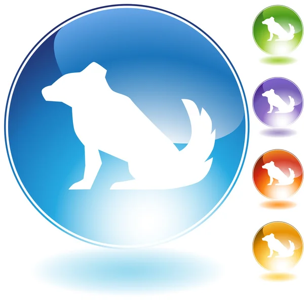 Ícone de cristal cão — Vetor de Stock