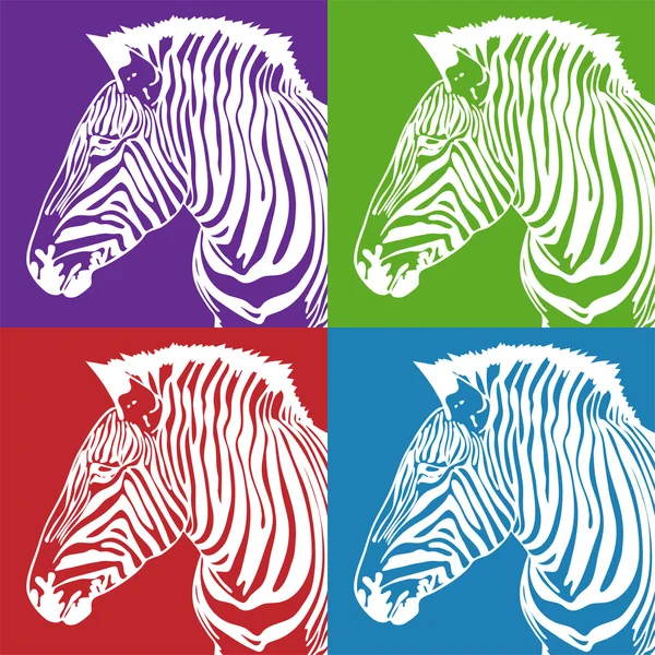 Conjunto de zebras —  Vetores de Stock