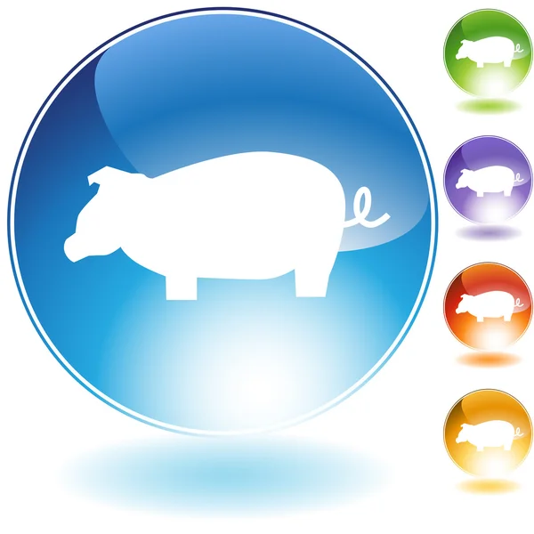 Icono de cristal de cerdo — Archivo Imágenes Vectoriales