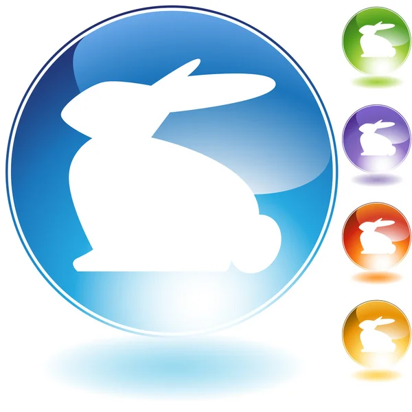 Icona di cristallo di coniglio — Vettoriale Stock
