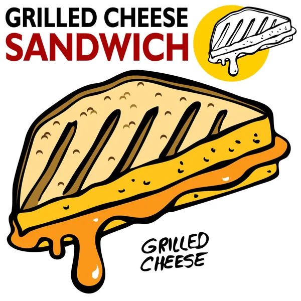 烤的奶酪三明治 — 图库矢量图片