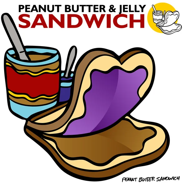 Peanut Butter Jelly Sandwich — Stock Vector