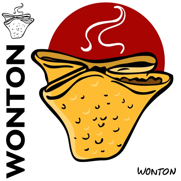 Chinese Fried Wonton — Stock Vector
