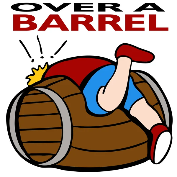 Sobre um barril — Vetor de Stock