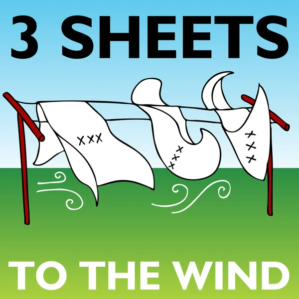 Três lençóis ao vento — Vetor de Stock