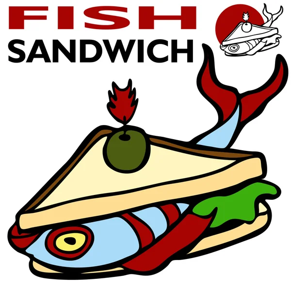 Fish Sandwich — Stock Vector