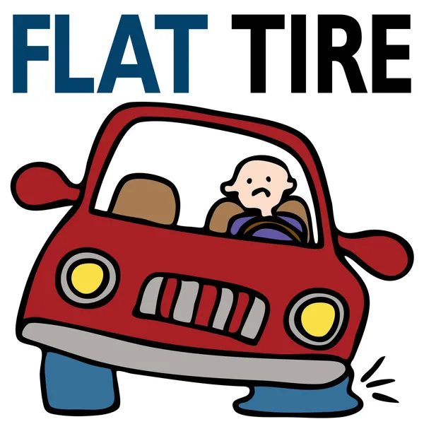 Flat Tire — Stock Vector