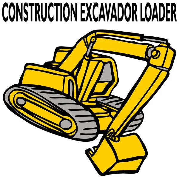 Cargador de excavadora de construcción — Archivo Imágenes Vectoriales