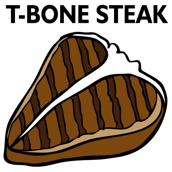 Bife de T-Bone — Vetor de Stock