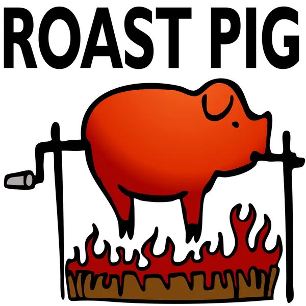 stock vector Roasted Pig