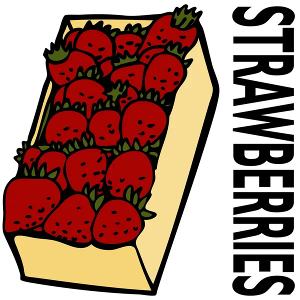 Strawberry Kotak - Stok Vektor