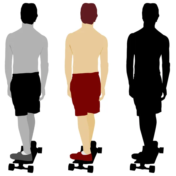 Набор скейтбордистов — стоковый вектор