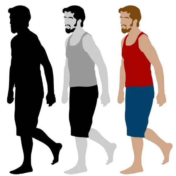 Set uomo a piedi — Vettoriale Stock