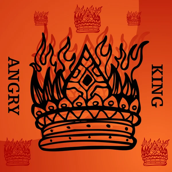 Angry King — Stock Vector