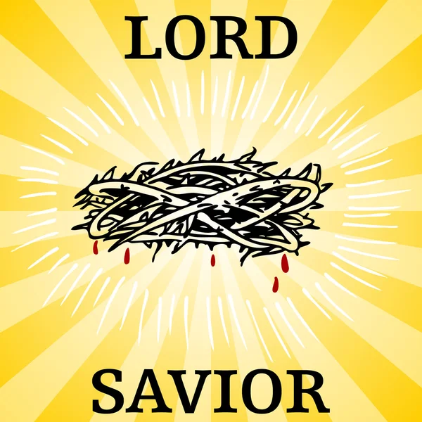 Seigneur Sauveur Couronne d'Épine — Image vectorielle