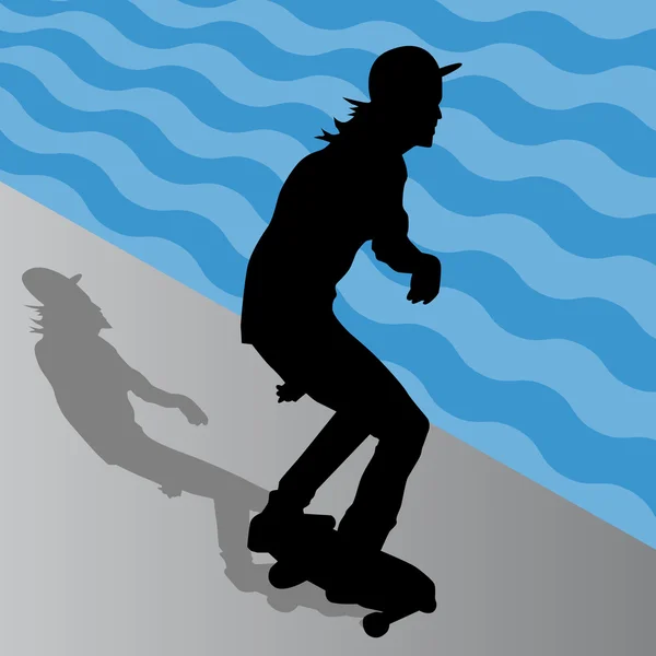 Mannelijke skateboarder — Stockvector