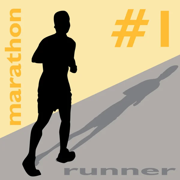 Marathon Runner Number One — Stock Vector