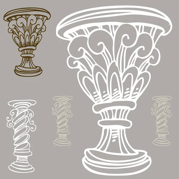 Ensemble vase et urne — Image vectorielle