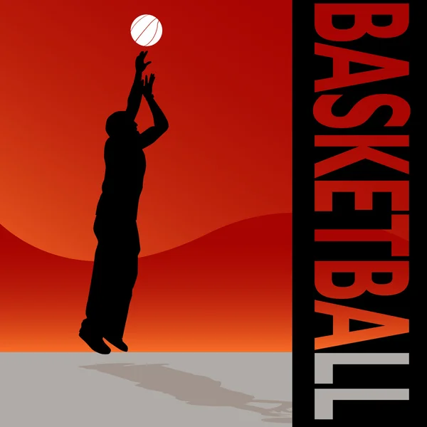 Basketball Man Tossing Ball — Stock Vector