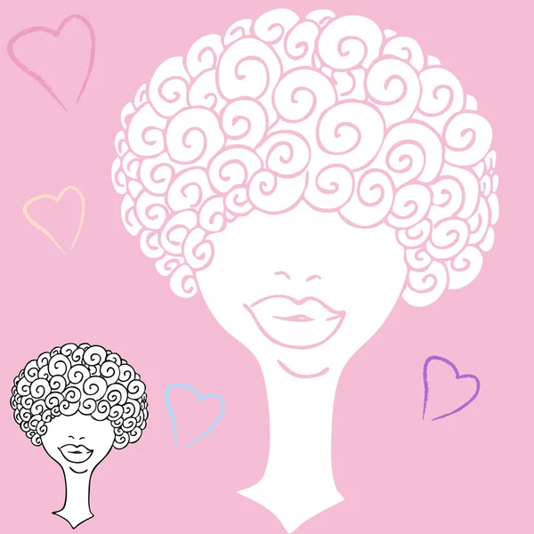 Mujer de pelo rizado — Archivo Imágenes Vectoriales