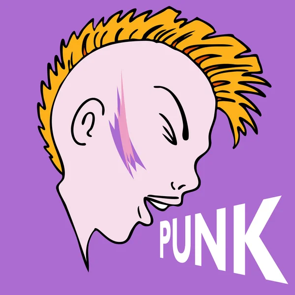 Punk Mowhawk personagem — Vetor de Stock