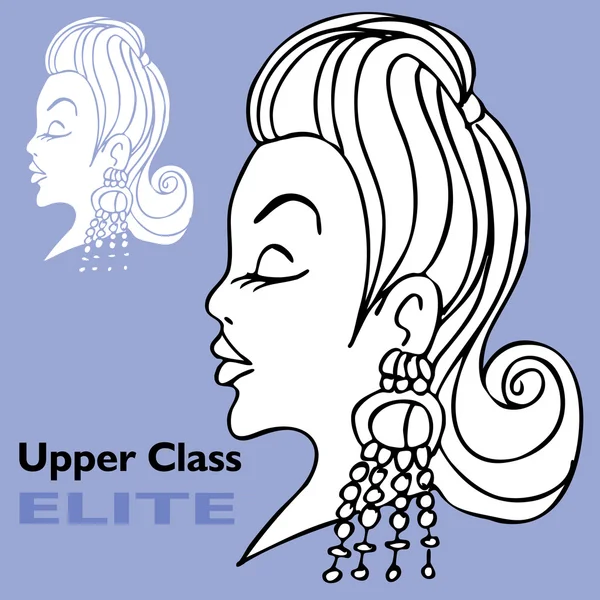 Elite-Mädchen mit großen Ohrringen — Stockvektor
