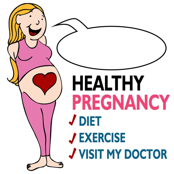 Gesunde Schwangerschaft Frau — Stockvektor