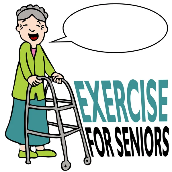 seniors exercising clipart