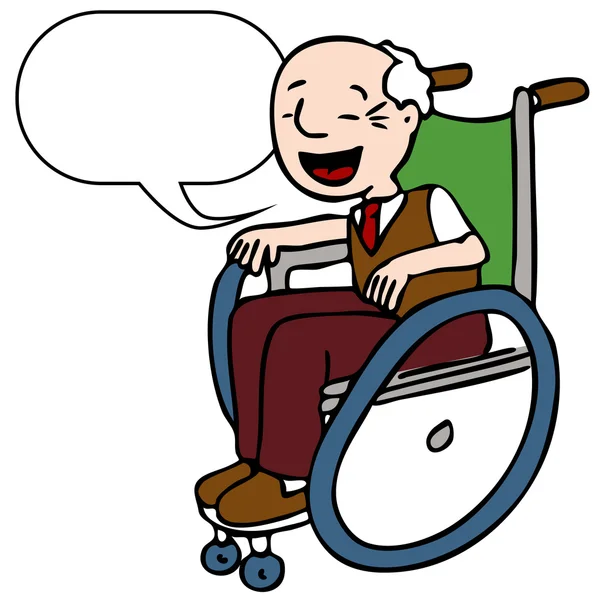 Disabled Senior Man Falando —  Vetores de Stock