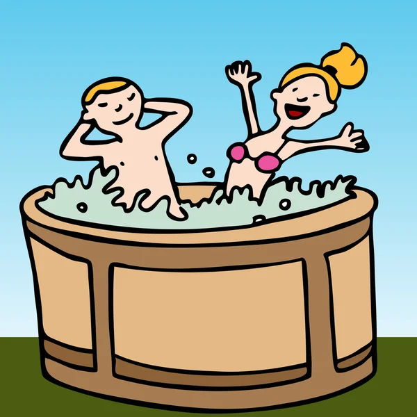 享受热水浴 — 图库矢量图片