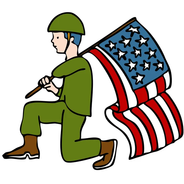 Vétéran soldat — Image vectorielle