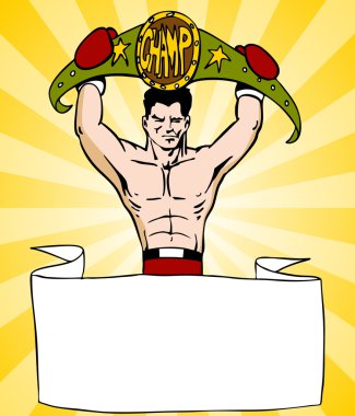 işareti ile şampiyonu boksör